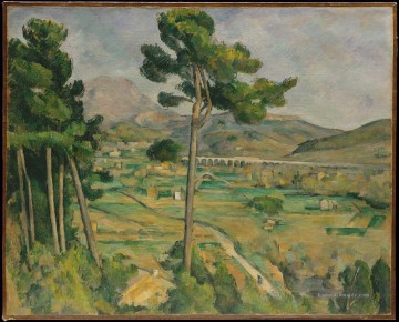  land - Landschaft mit Viadukt Montagne Sainte Victoire Paul Cezanne
